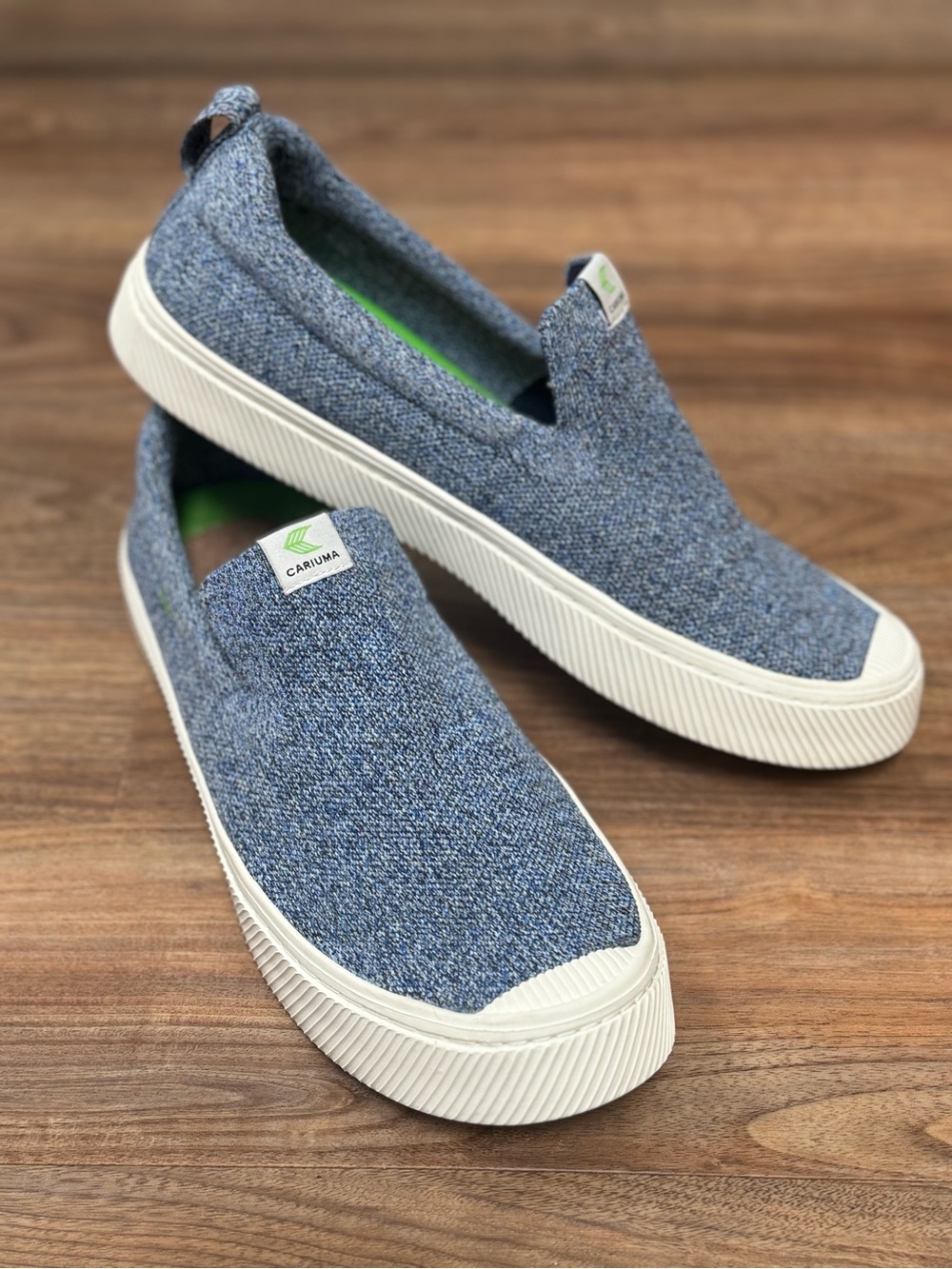 Cariuma Blue Knit Slip On Sneakers Sustainable Comfort Shoes Men’s 11.5